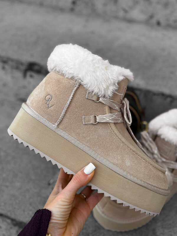 Śniegowce damskie zamszowe OLAVOGA Vitty , beżowe , butik OLV