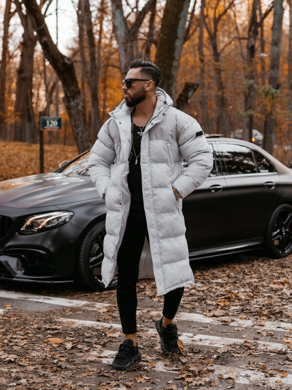 Kurtka męska długa PHILADELPHIA Olavoga , szara , sklep online