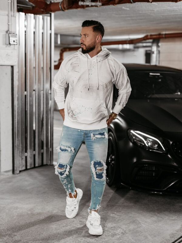 Bluza męska oversize z kapturem BLADE OLAVOGA ecru , butik olv , olavoga sklep online , ola voga ,