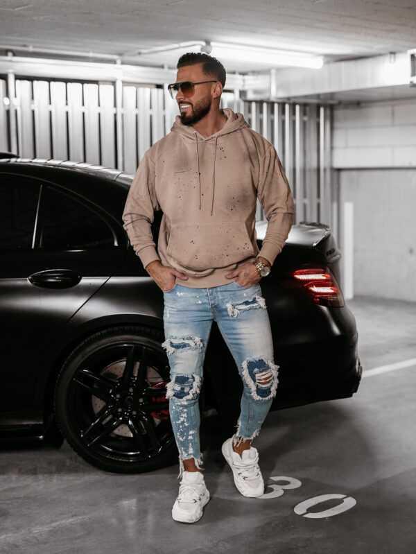 Bluza męska oversize z kapturem BLADE OLAVOGA beżowa , butik olv , olavoga sklep online , ola voga ,