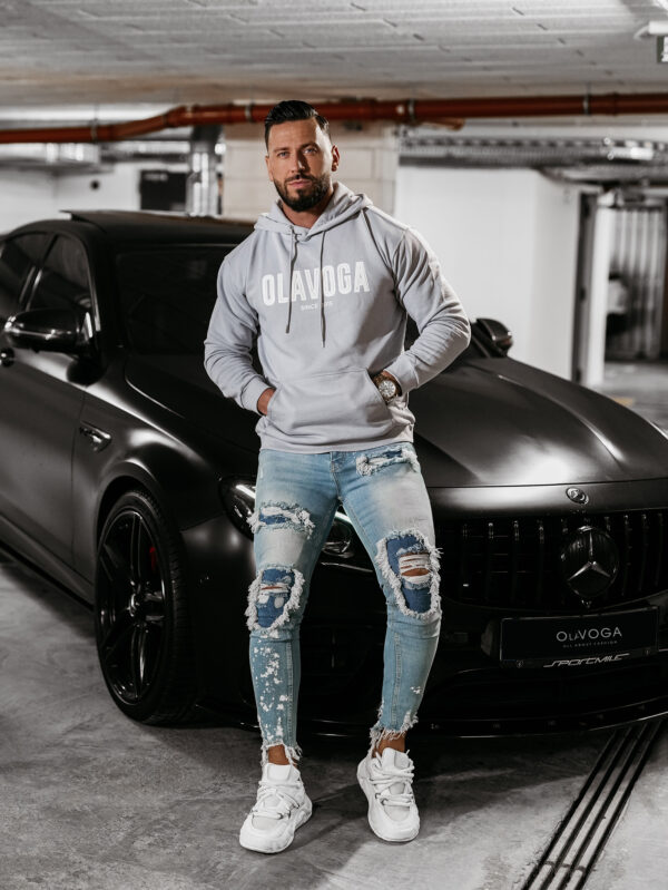 Bluza męska z kapturem COLD OLAVOGA szara , butik olv , olavoga sklep online , ola voga ,