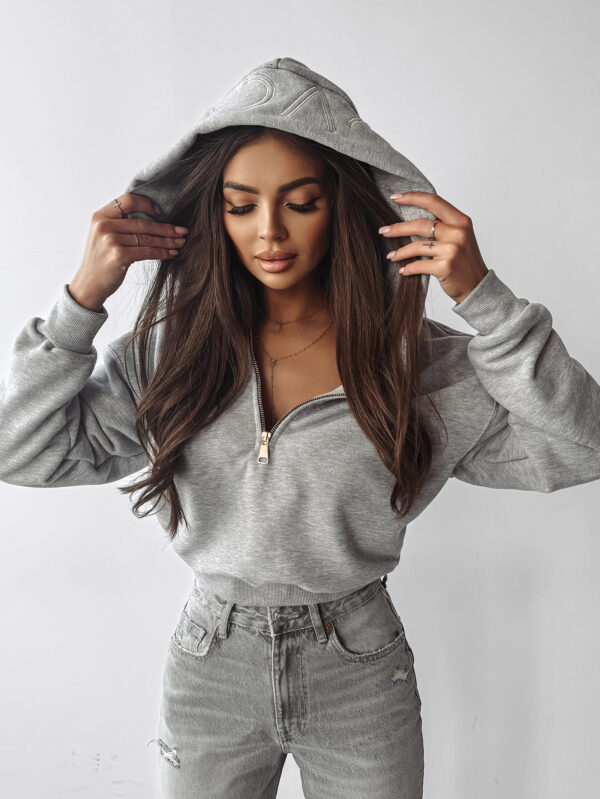 Bluza damska z kapturem MOLETO OLAVOGA szara , butik olv , olavoga sklep online , ola voga ,