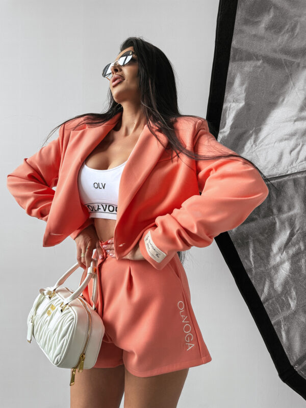 Spodenki z wysokim stanem TINTO OLAVOGA koralowe , butik olv , olavoga sklep online , ola voga , butik olavoga , sklep olavoga , spodenki olavoga , spodenki olv , tinto olavoga , tinto olv ,