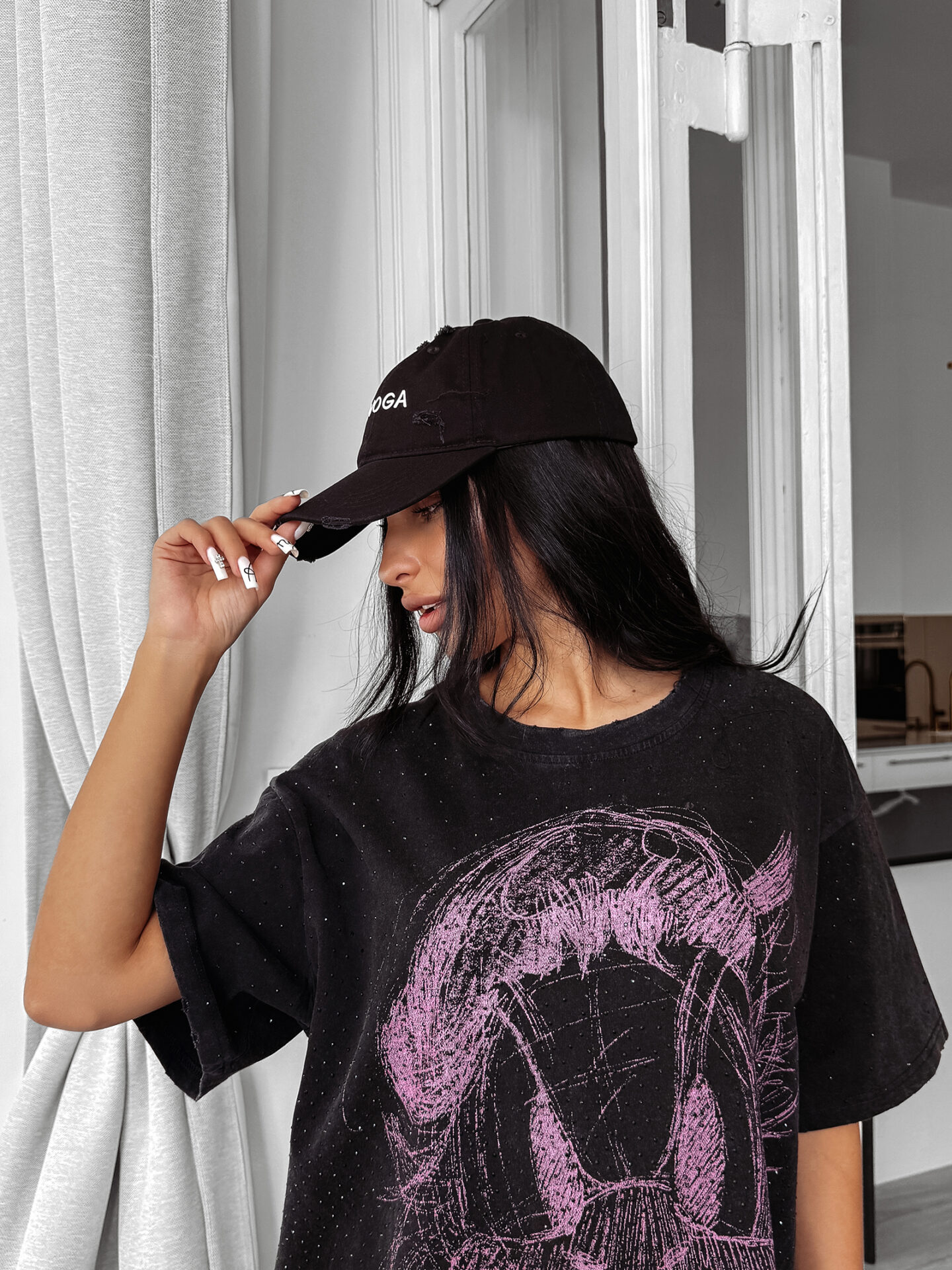 Czapka z daszkiem OLAVOGA BLUE HOUR czarna , nowa kolekcja , najnowsza kolekcja , new , sprzedaż , butik partnerski , wyprzedaż , wyprzedaz , zdjęcia , butiki partnerskie , butik olv , sklep online , ola voga , o la voga , butik , sklep , olv , shop , dresowy , women ,