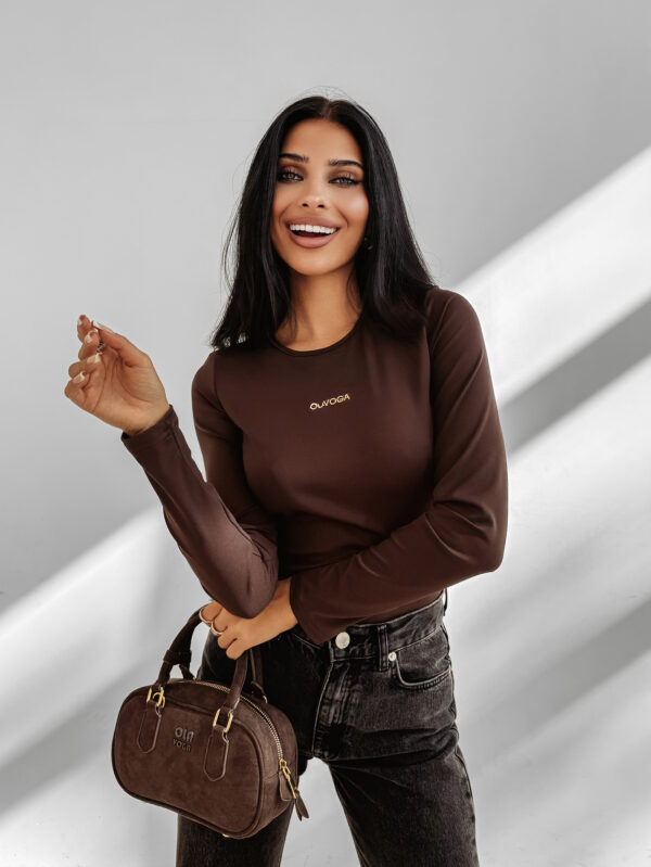 Bluzka damska OLAVOGA SIMBI czekoladowa