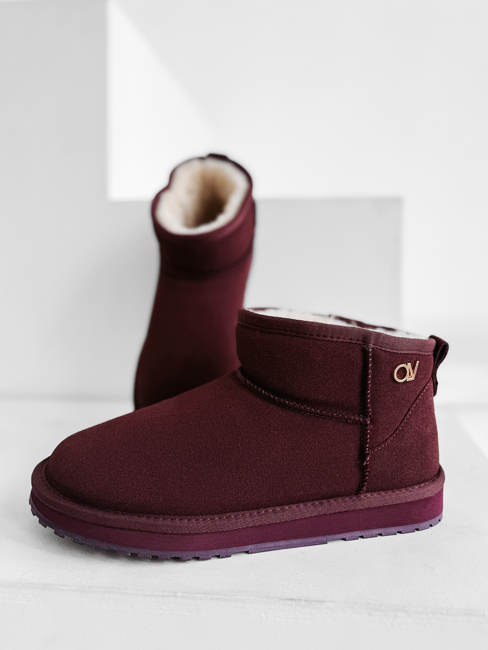 Śniegowce damskie OLAVOGA CRUSHY bordowe