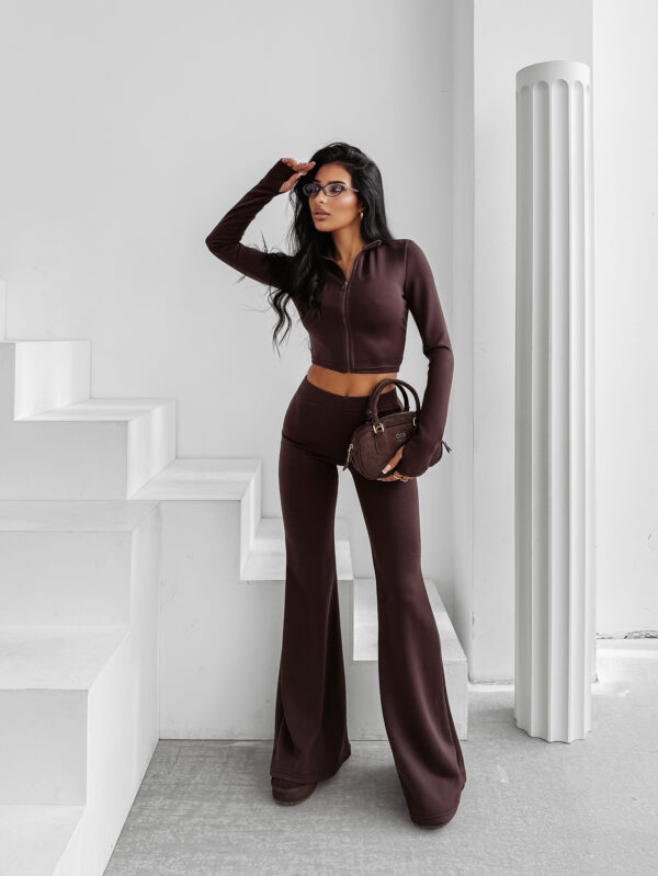 Komplet damski OLAVOGA WINDSCRIPT czekoladowy