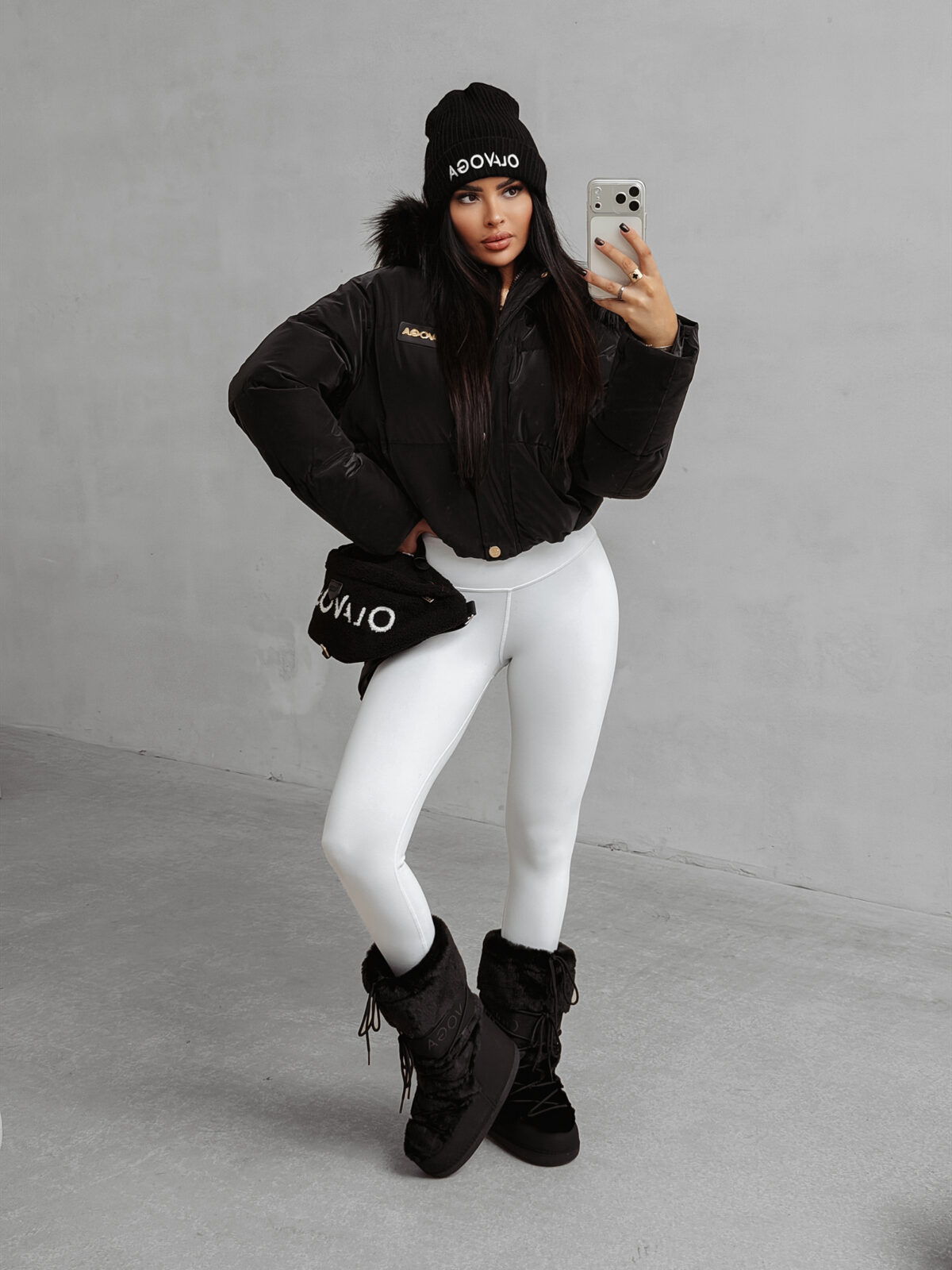 Kurtka damska OLAVOGA PUFY czarna