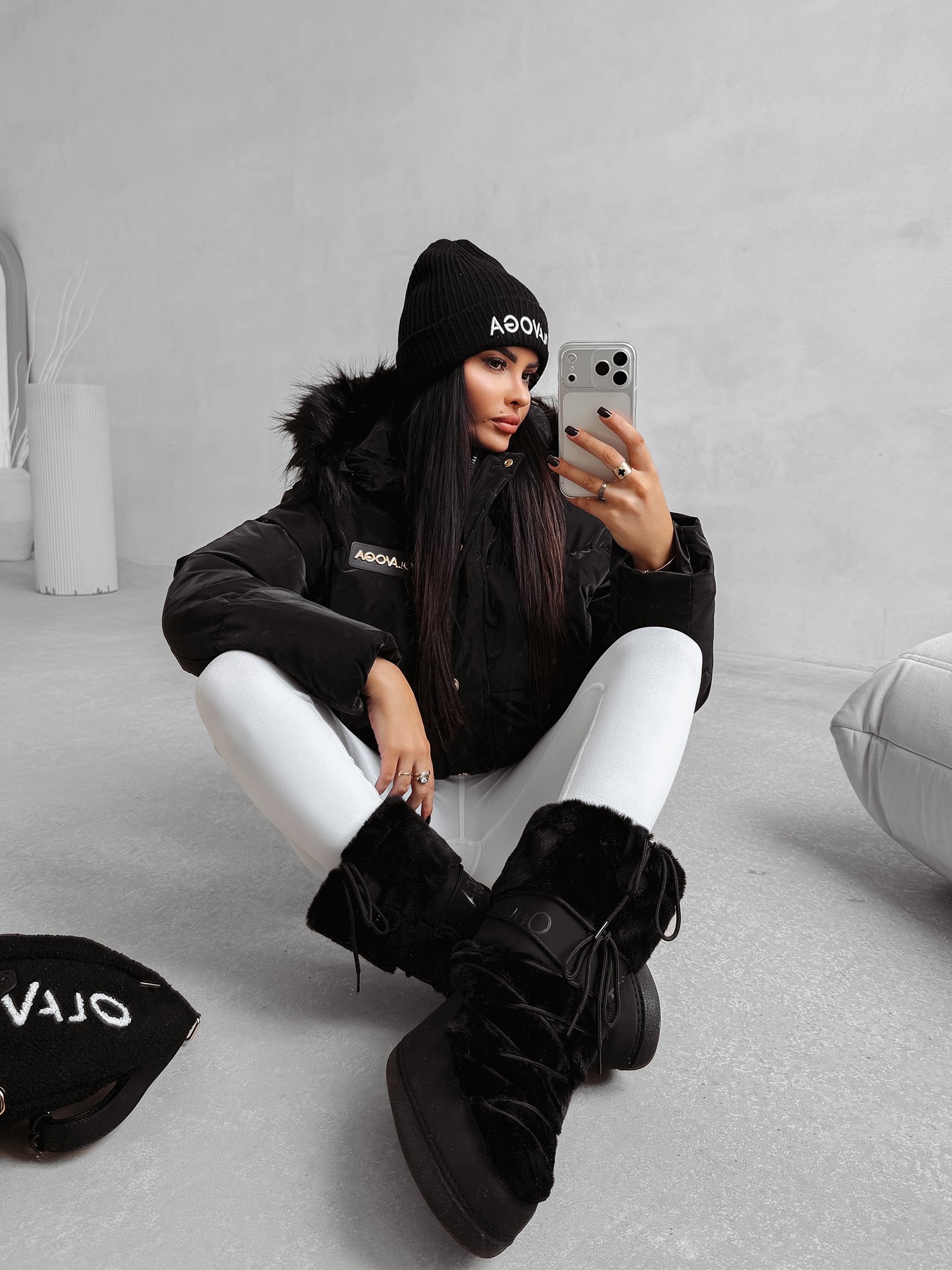 Kurtka damska OLAVOGA PUFY czarna