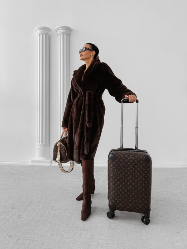 Płaszcz damski OLAVOGA MINO brązowy