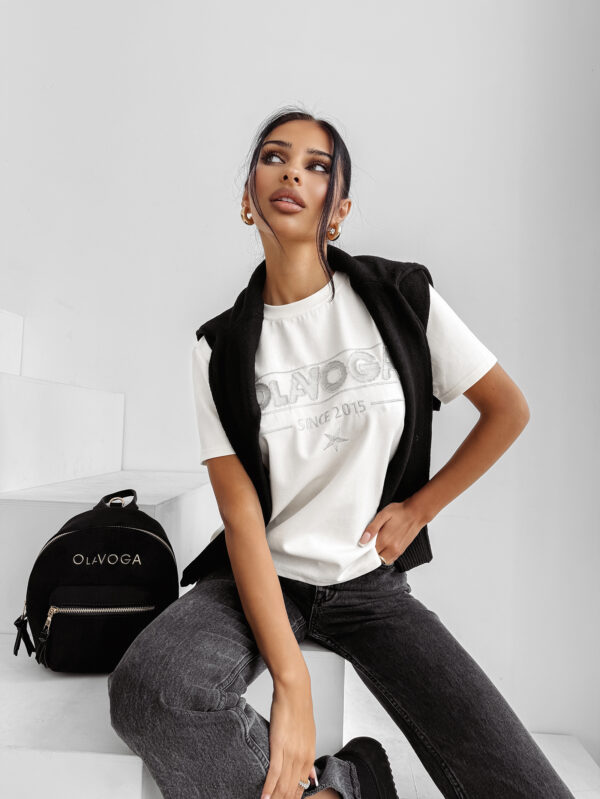 T-shirt damski OLAVOGA BLACK PRINCE ecru