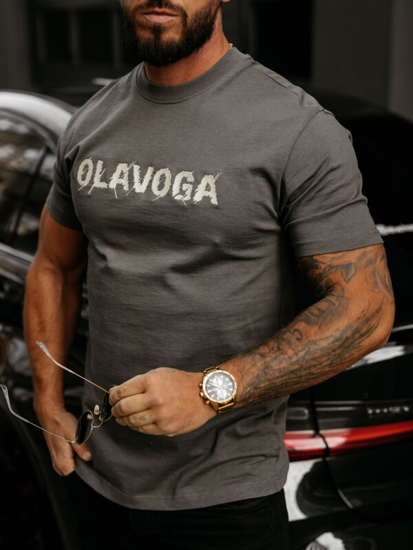 T-shirt męski OLAVOGA REAL grafitowy