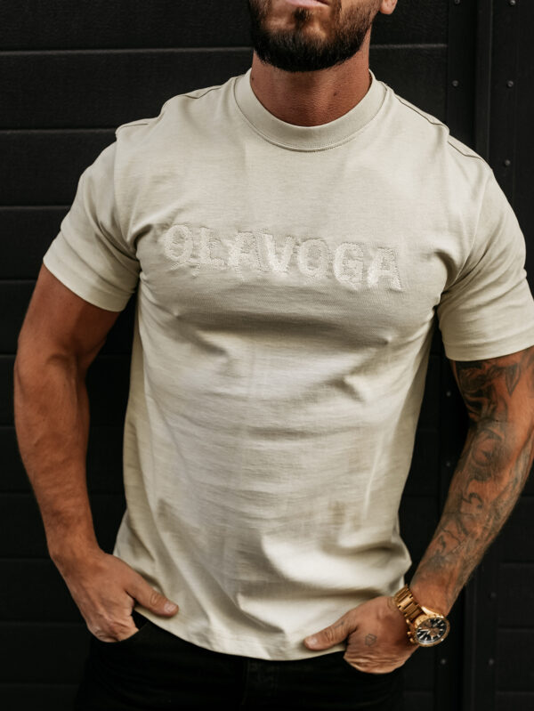 T-shirt męski OLAVOGA REAL beżowy