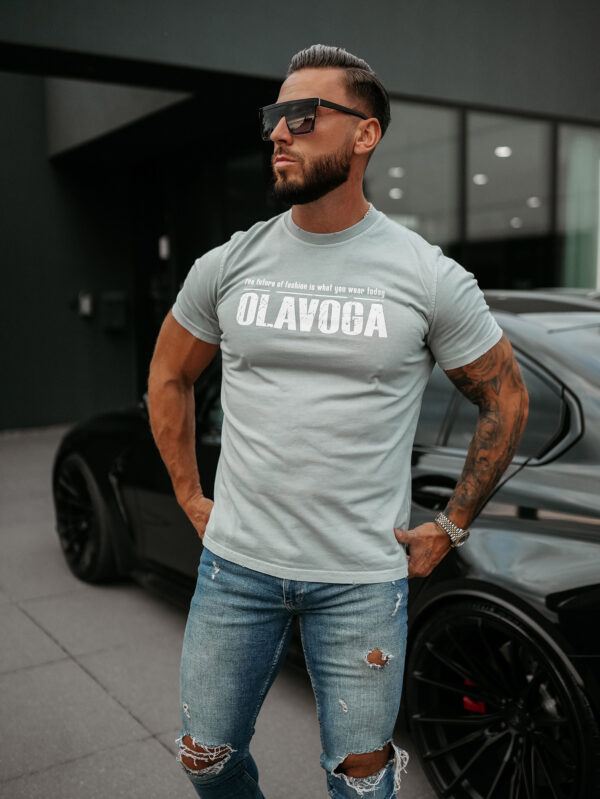 T-shirt męski OLAVOGA ZOAN jasnoszary