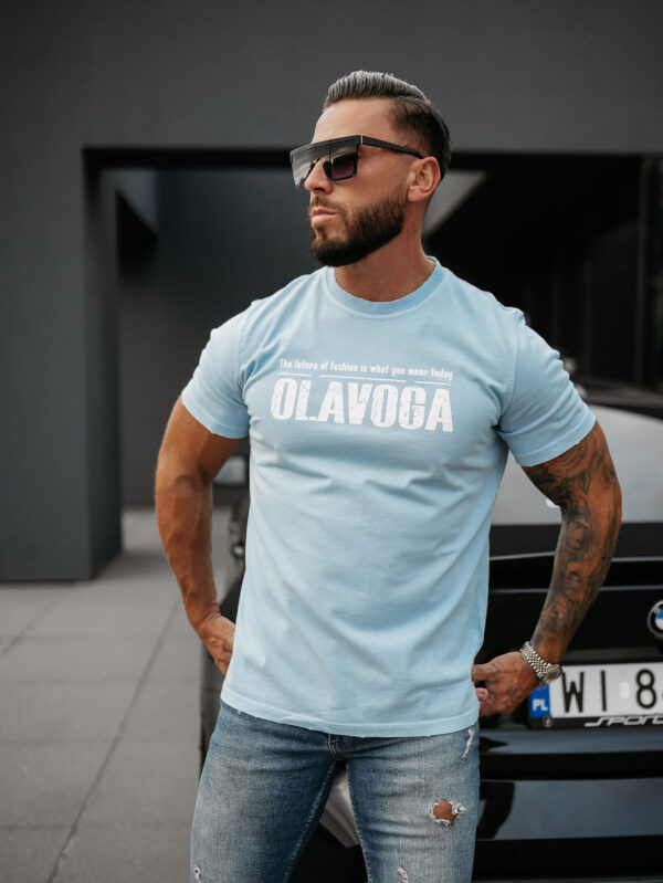 T-shirt męski OLAVOGA ZOAN jasnoniebieski