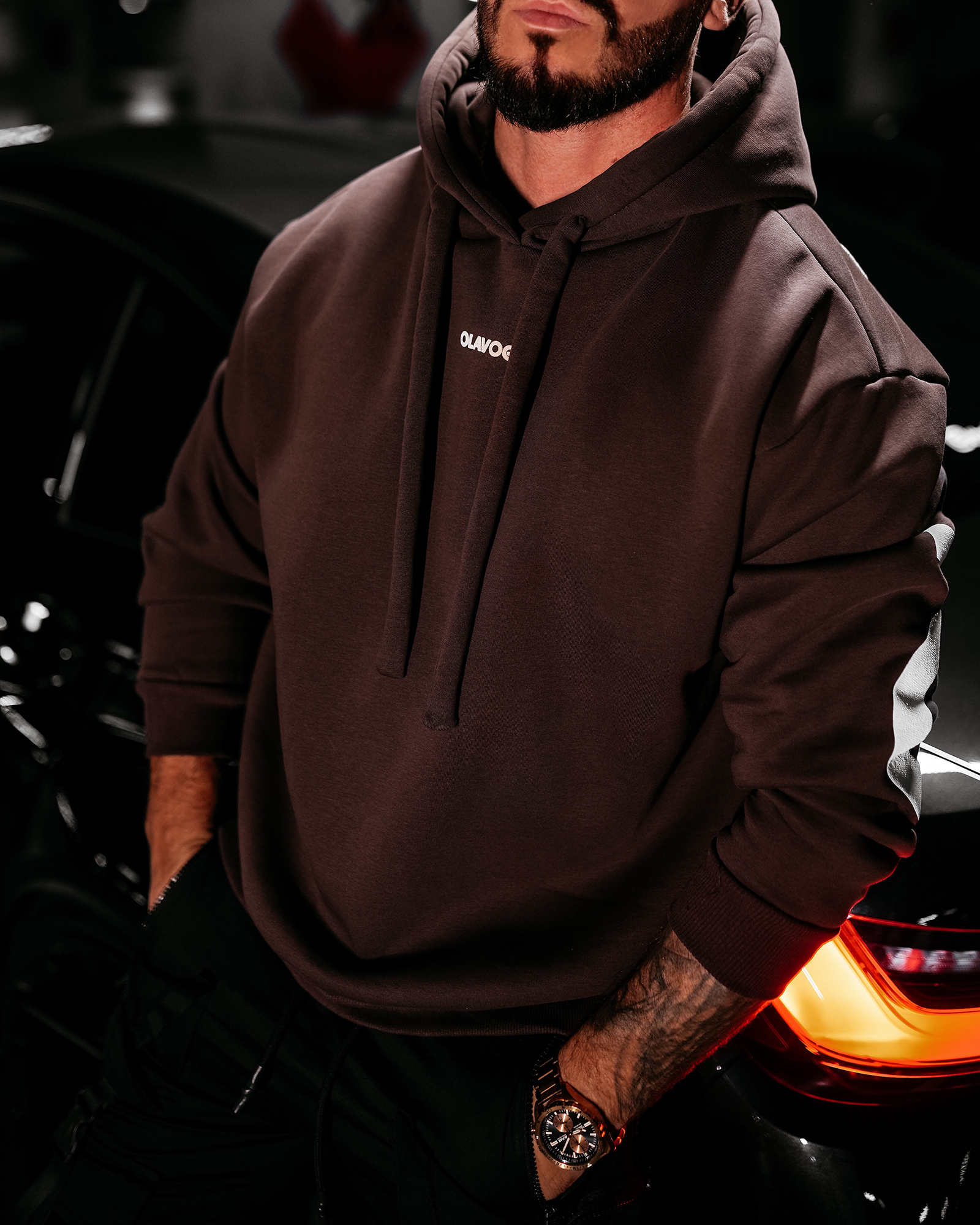 Bluza męska OLAVOGA VINTA czekoladowa - obrazek 2