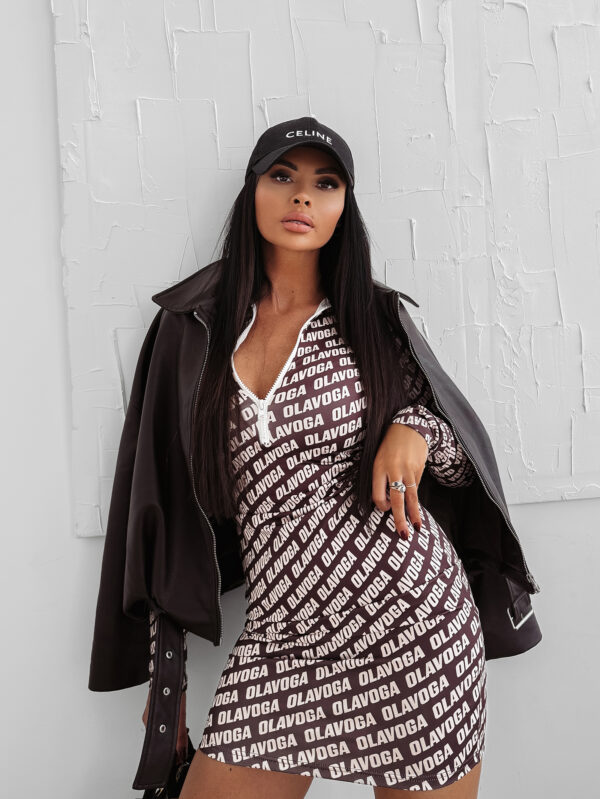 Sukienka dopasowana OLAVOGA MOON GLORY czekoladowa