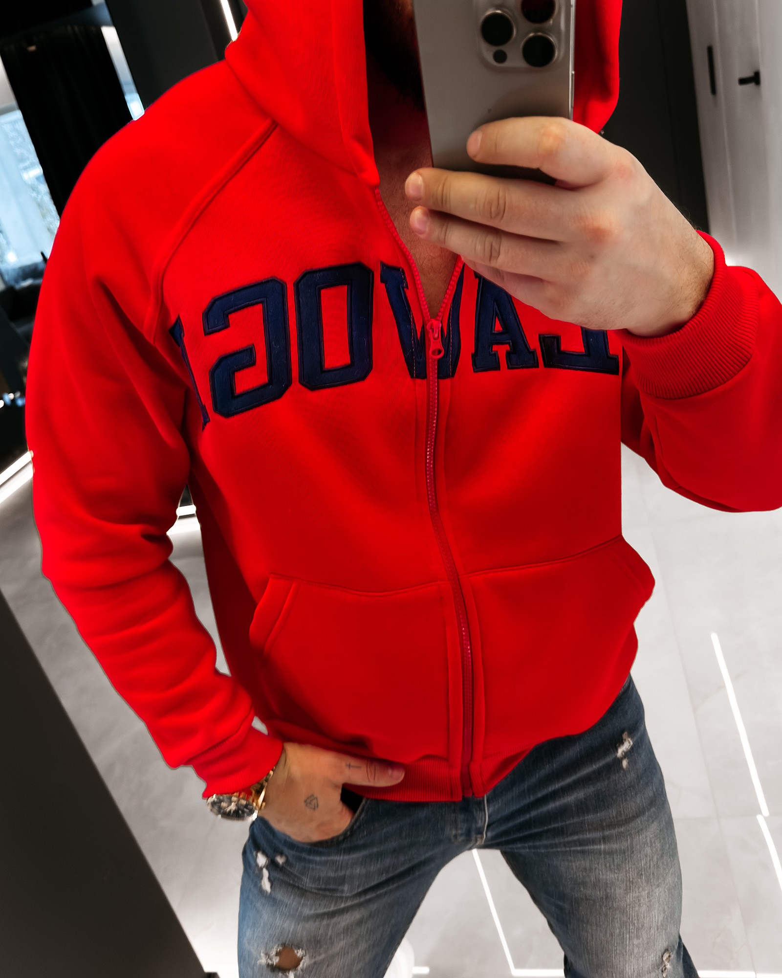 Bluza męska OLAVOGA IRIS czerwona - obrazek 3