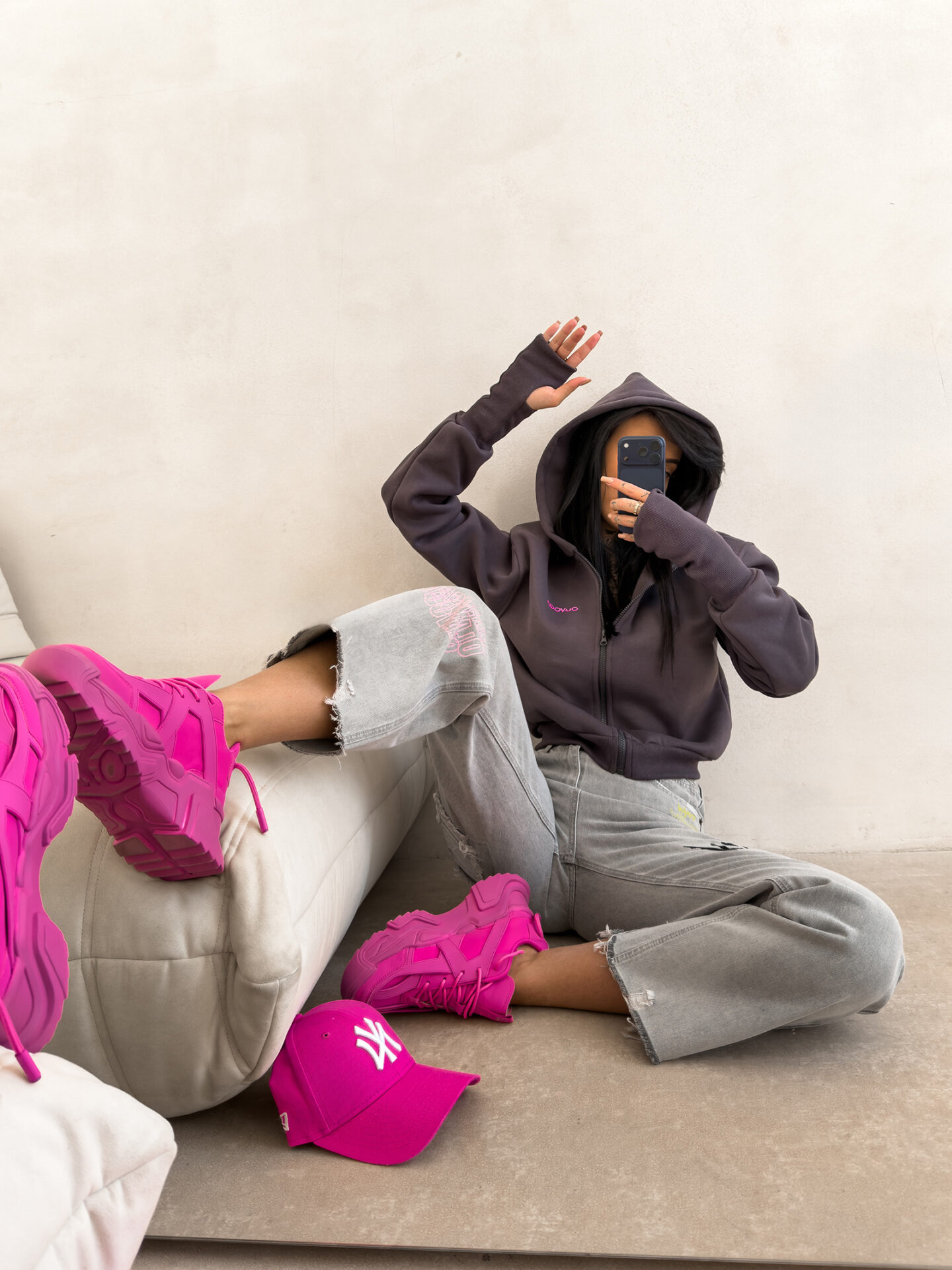 Bluza damska OLAVOGA LUMINK ciemnoszara - obrazek 5