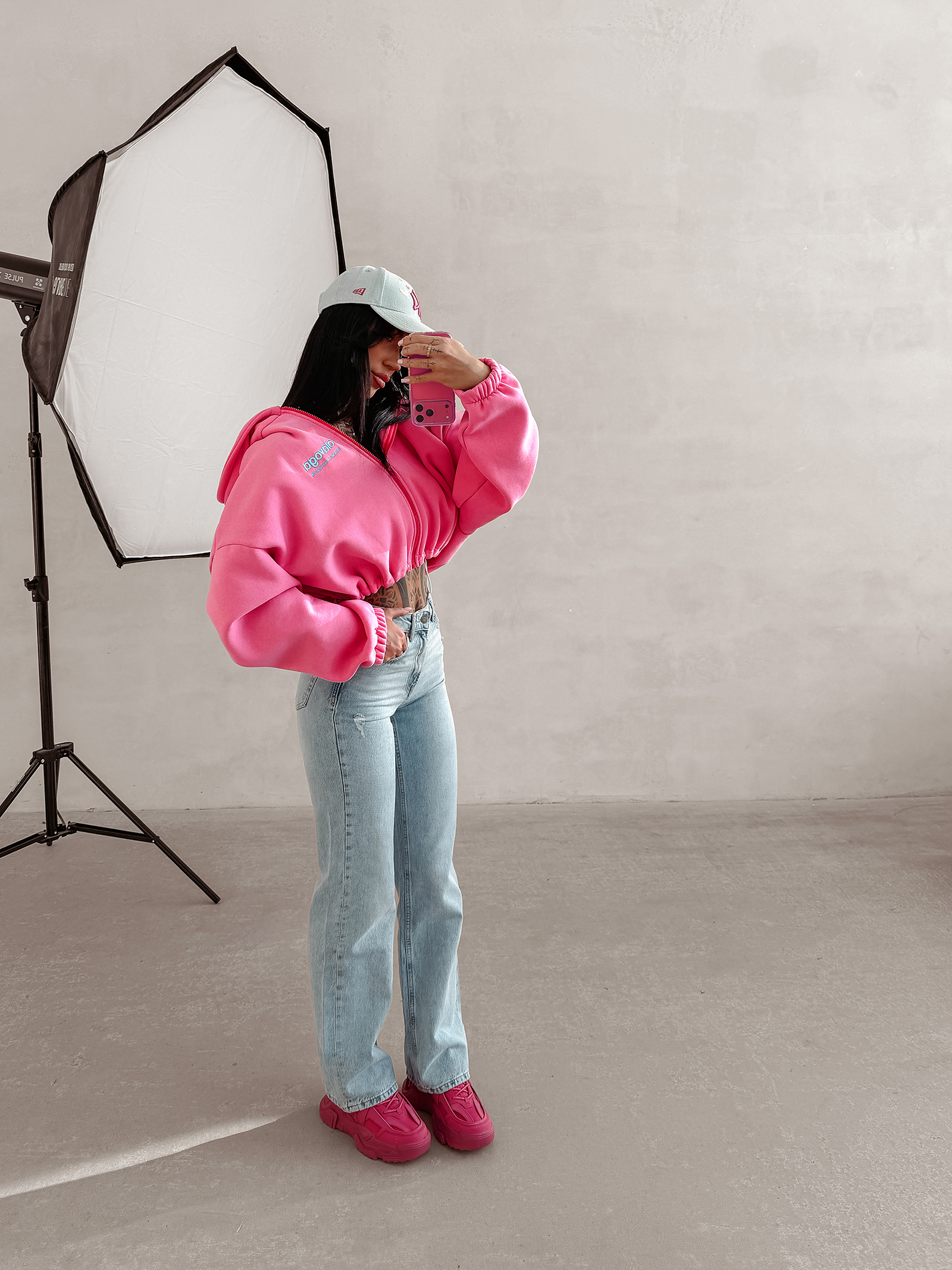 Bluza damska OLAVOGA TULIP różowa - obrazek 4