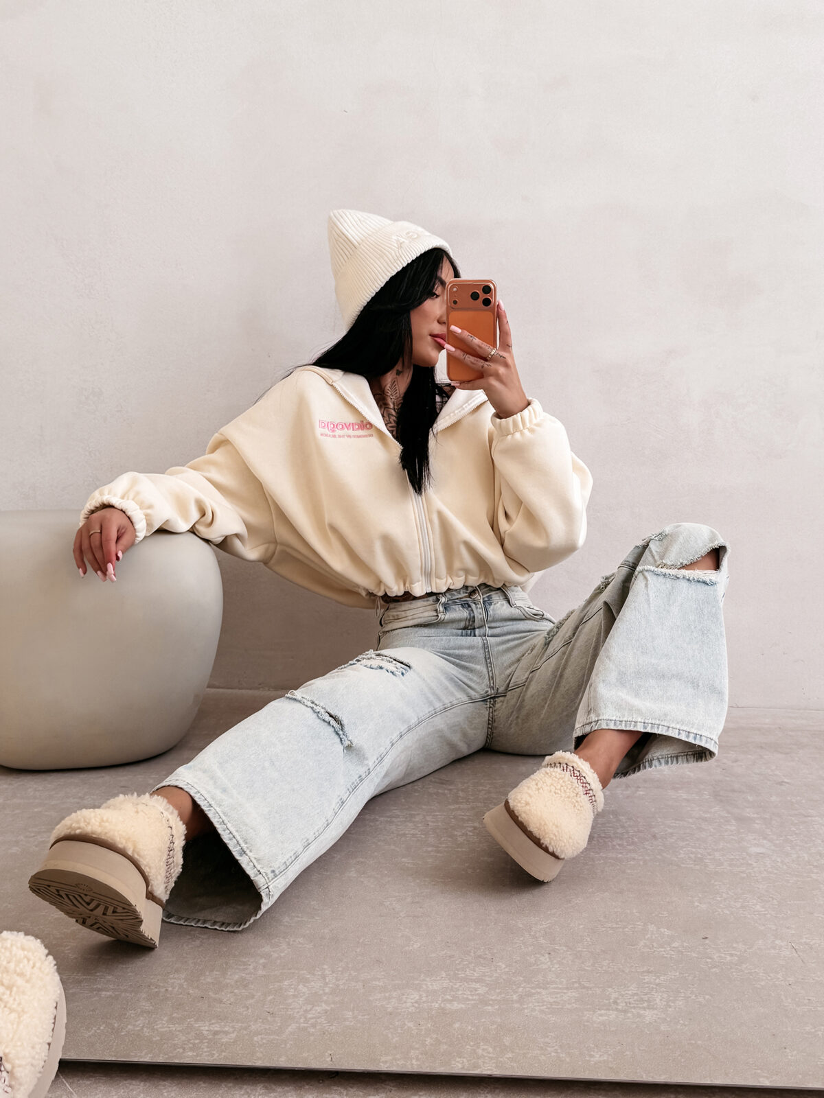 Bluza damska OLAVOGA TULIP ecru - obrazek 4