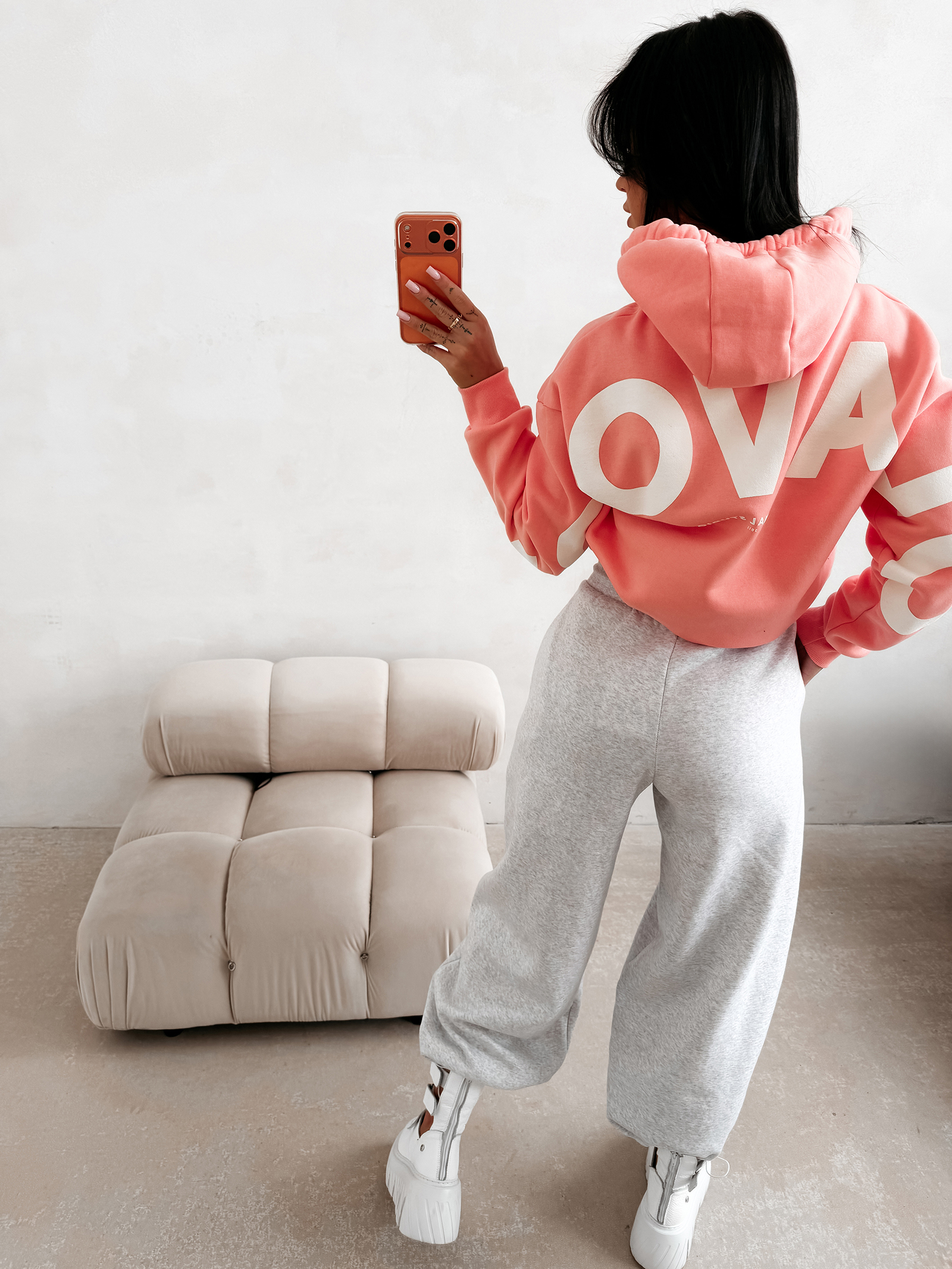 Bluza damska OLAVOGA VINTA koralowa - obrazek 4