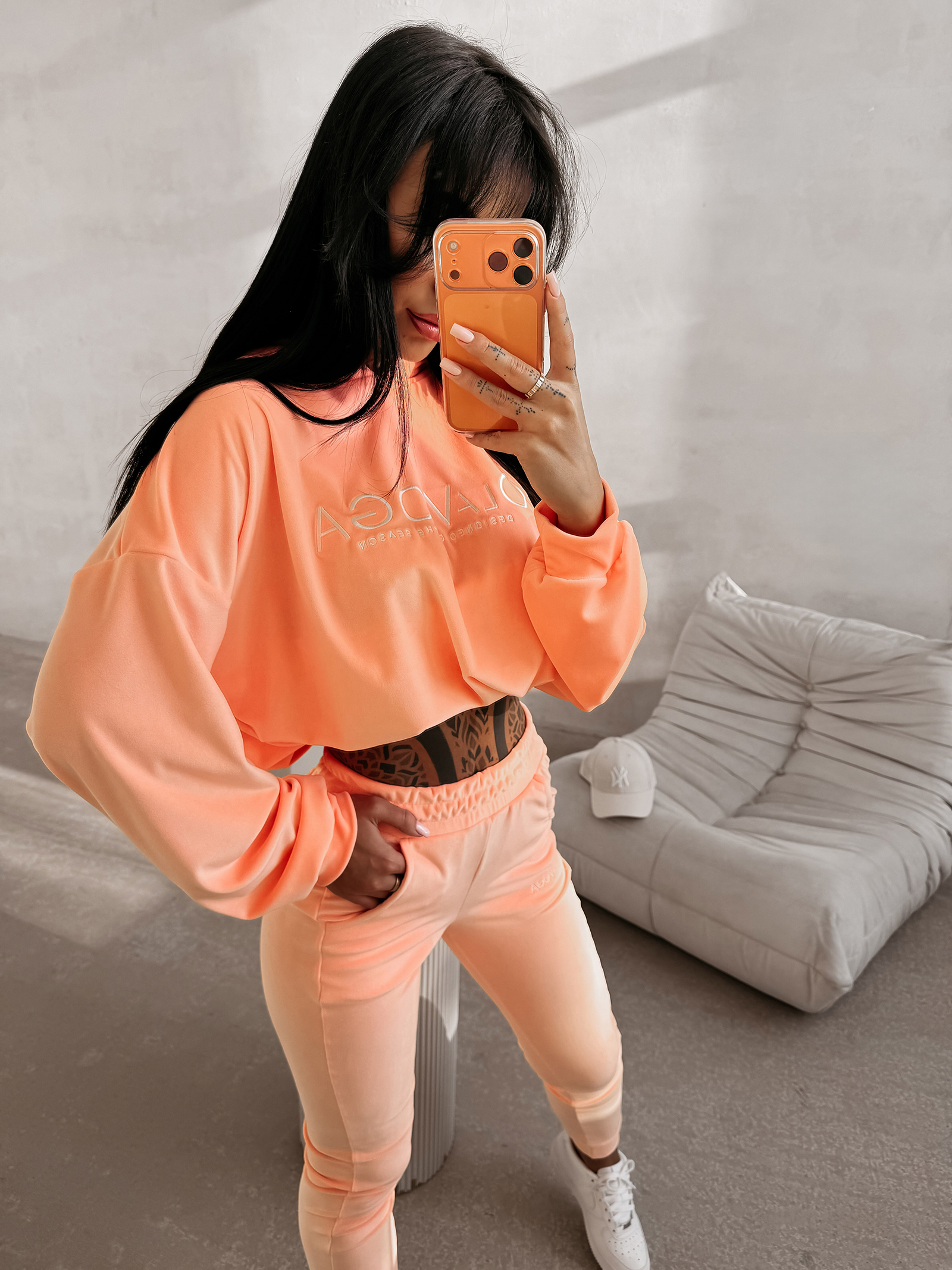 Komplet damski OLAVOGA HANDIES koralowy - obrazek 3