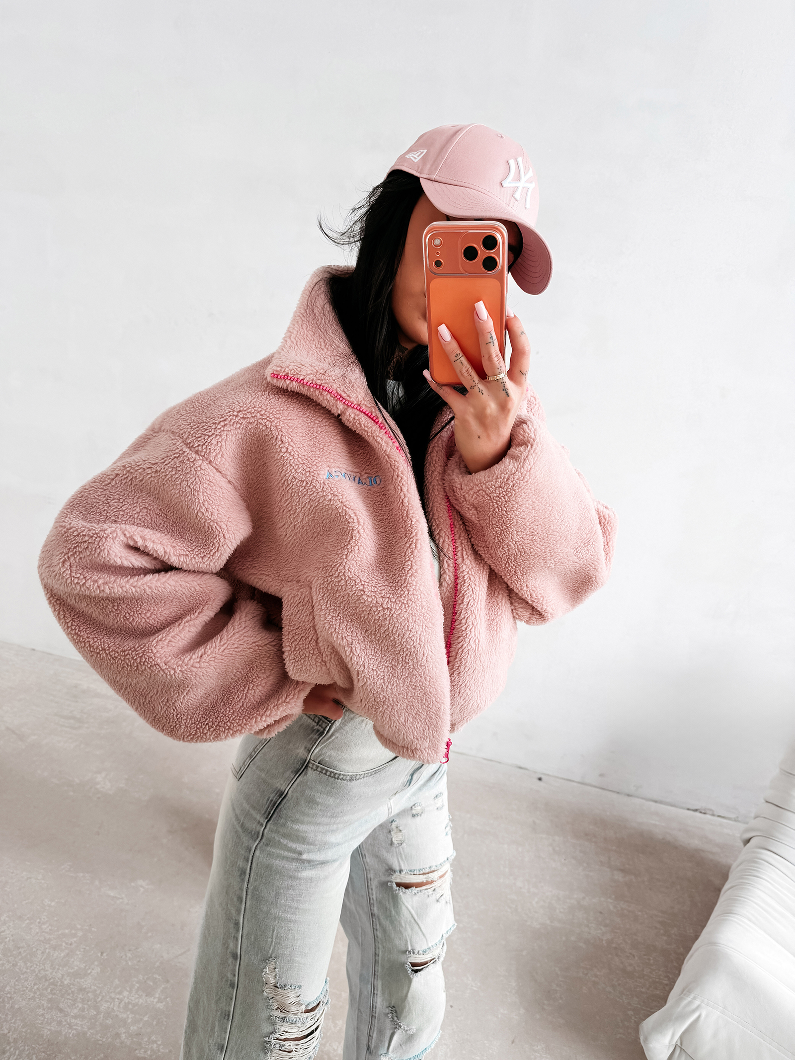 Kurtka damska OLAVOGA LORIA pudrowy róż