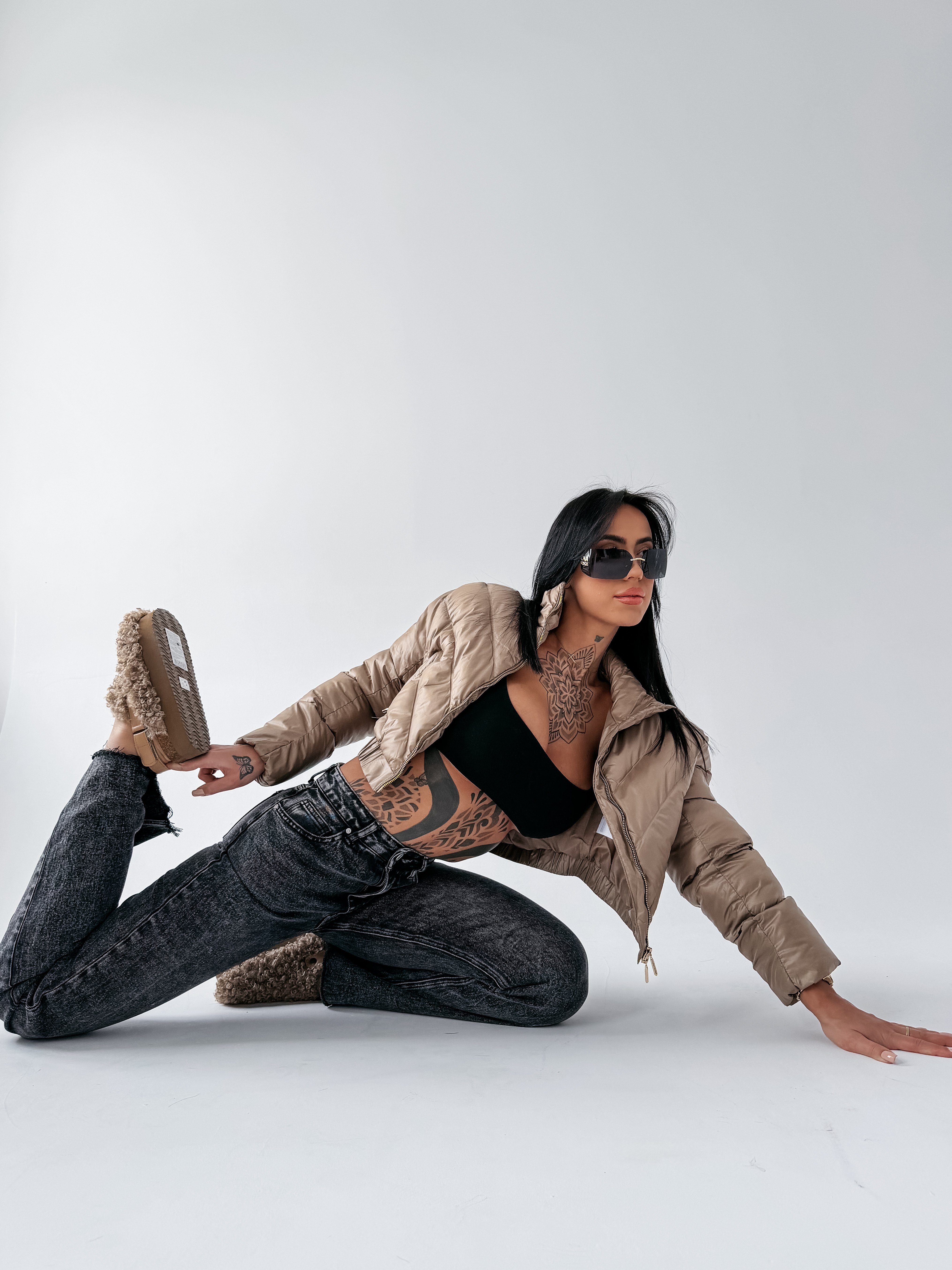 Kurtka damska OLAVOGA TAZZU beżowa - obrazek 5