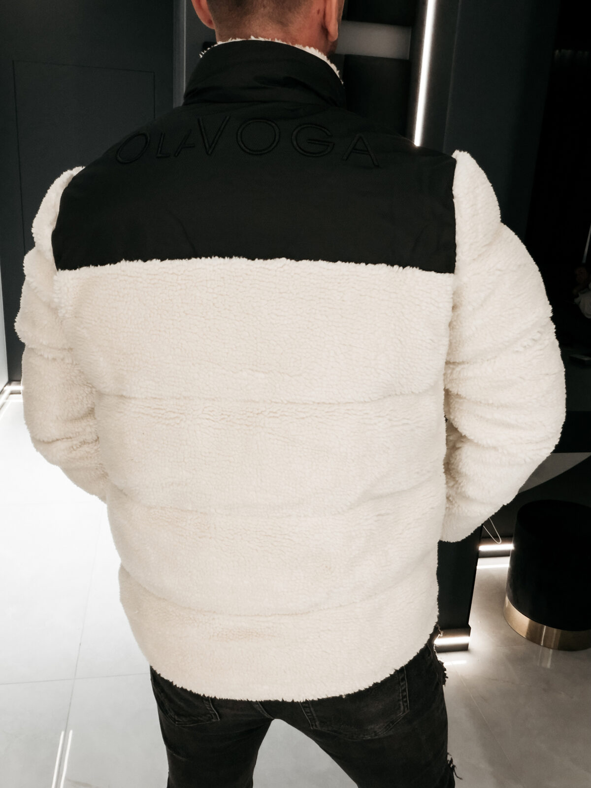 Kurtka męska OLAVOGA VAAS beżowo-czarna - obrazek 6