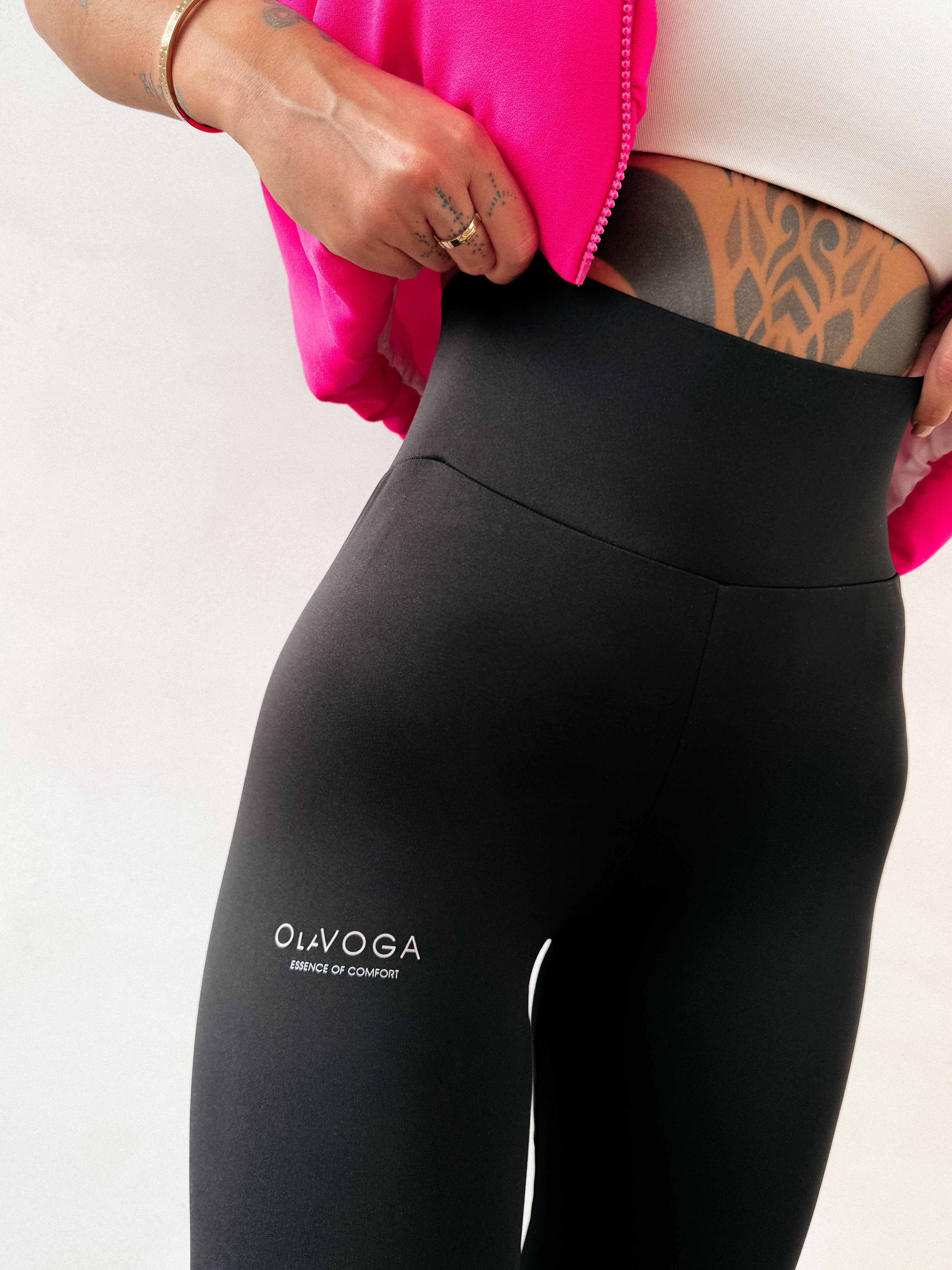 Legginsy damskie OLAVOGA PLAIN czarne - obrazek 2