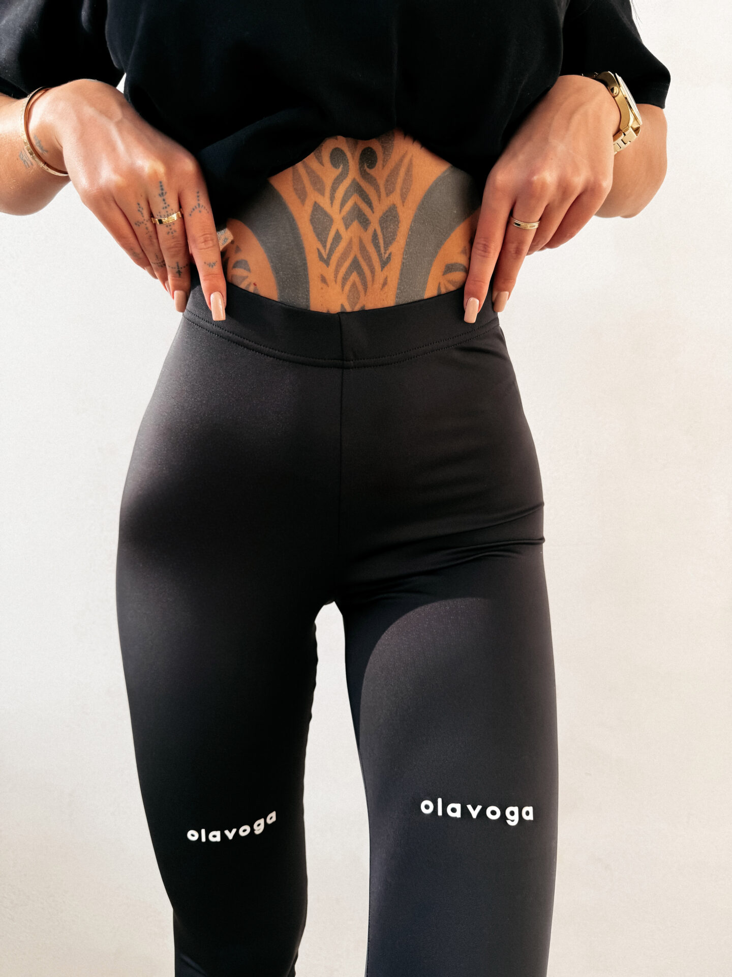 Legginsy damskie OLAVOGA TACTILE czarne - obrazek 2