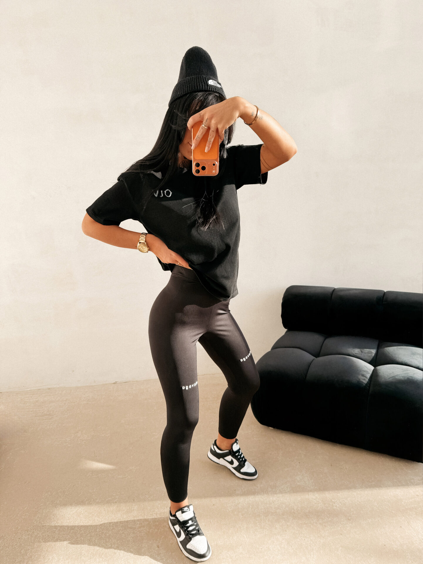 Legginsy damskie OLAVOGA TACTILE czarne