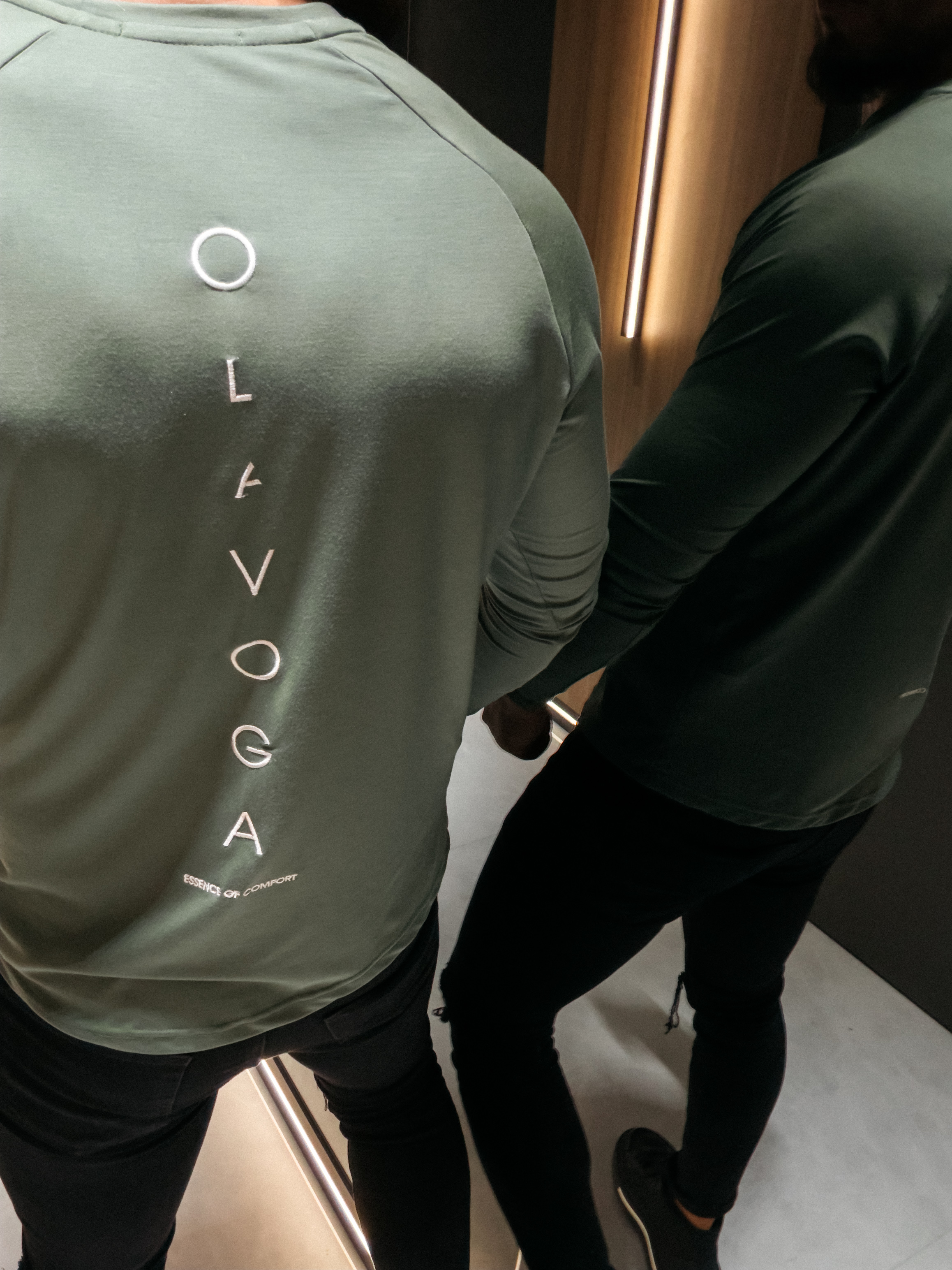 Longsleeve męski OLAVOGA MIRE oliwkowy - obrazek 3