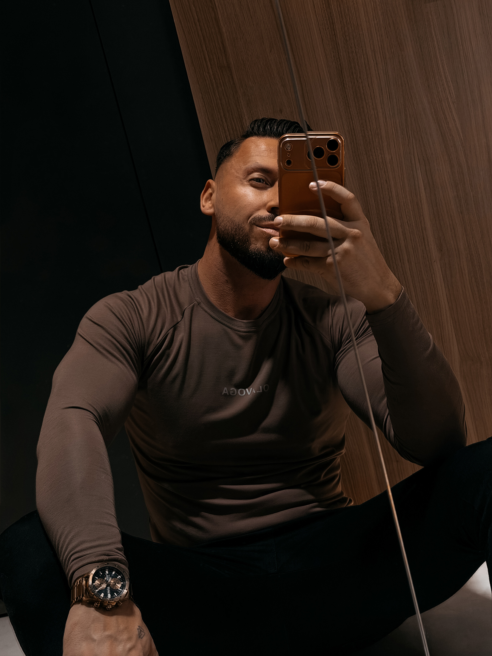 Longsleeve męski OLAVOGA ZURI cappuccino