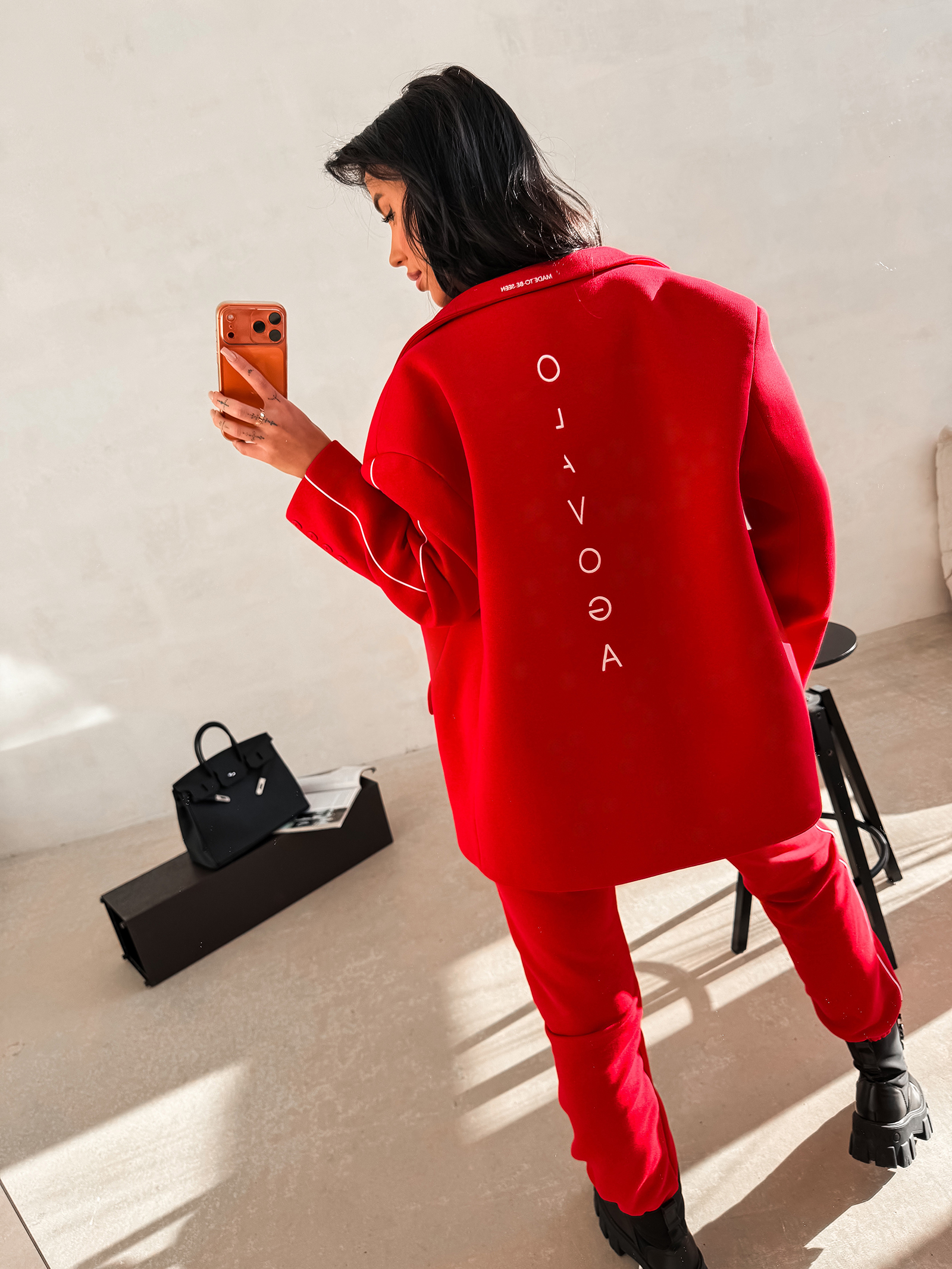 Marynarka damska OLAVOGA REFINE czerwona