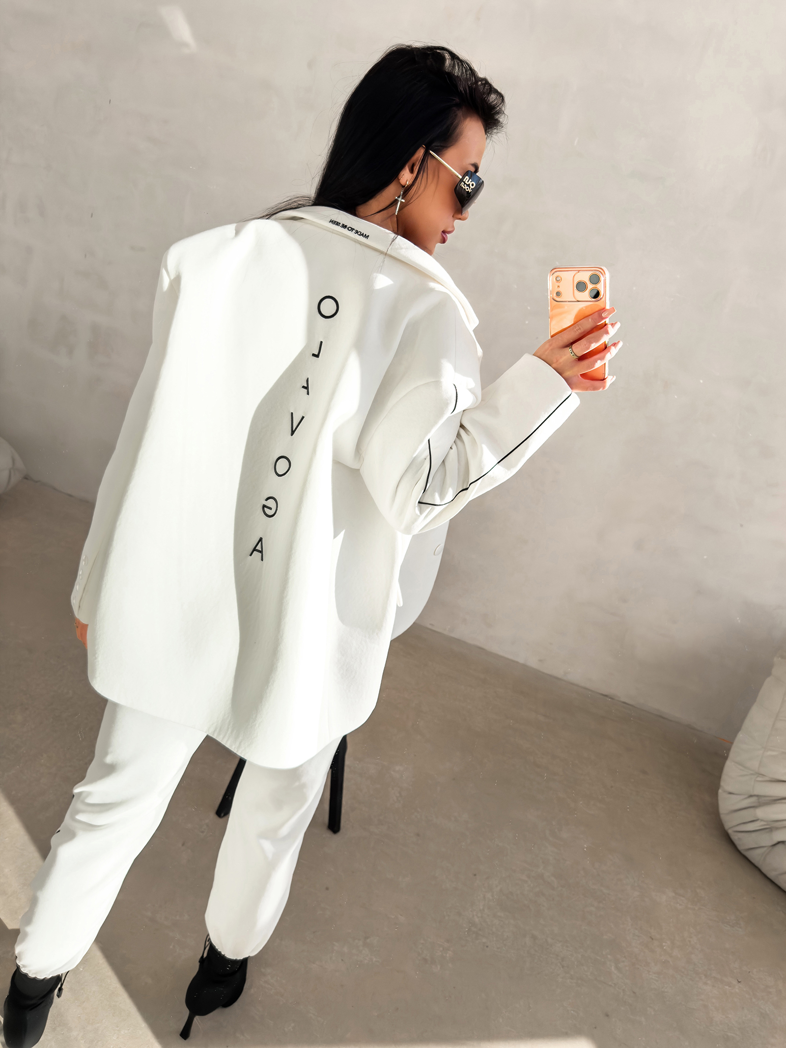 Spodnie damskie OLAVOGA FINIRE ecru - obrazek 6