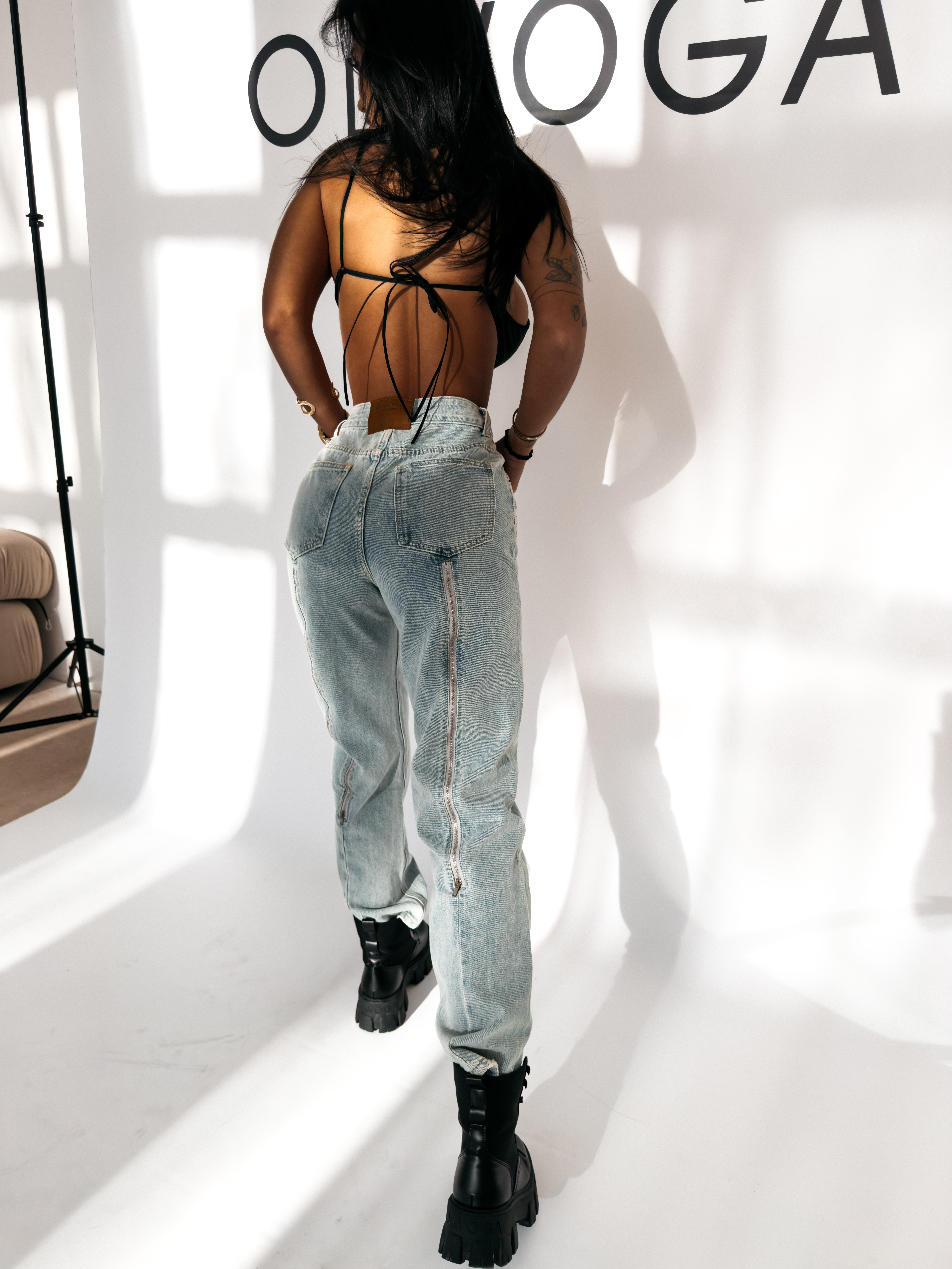 Spodnie damskie OLAVOGA SKYLINE ciemnoniebieski - obrazek 2