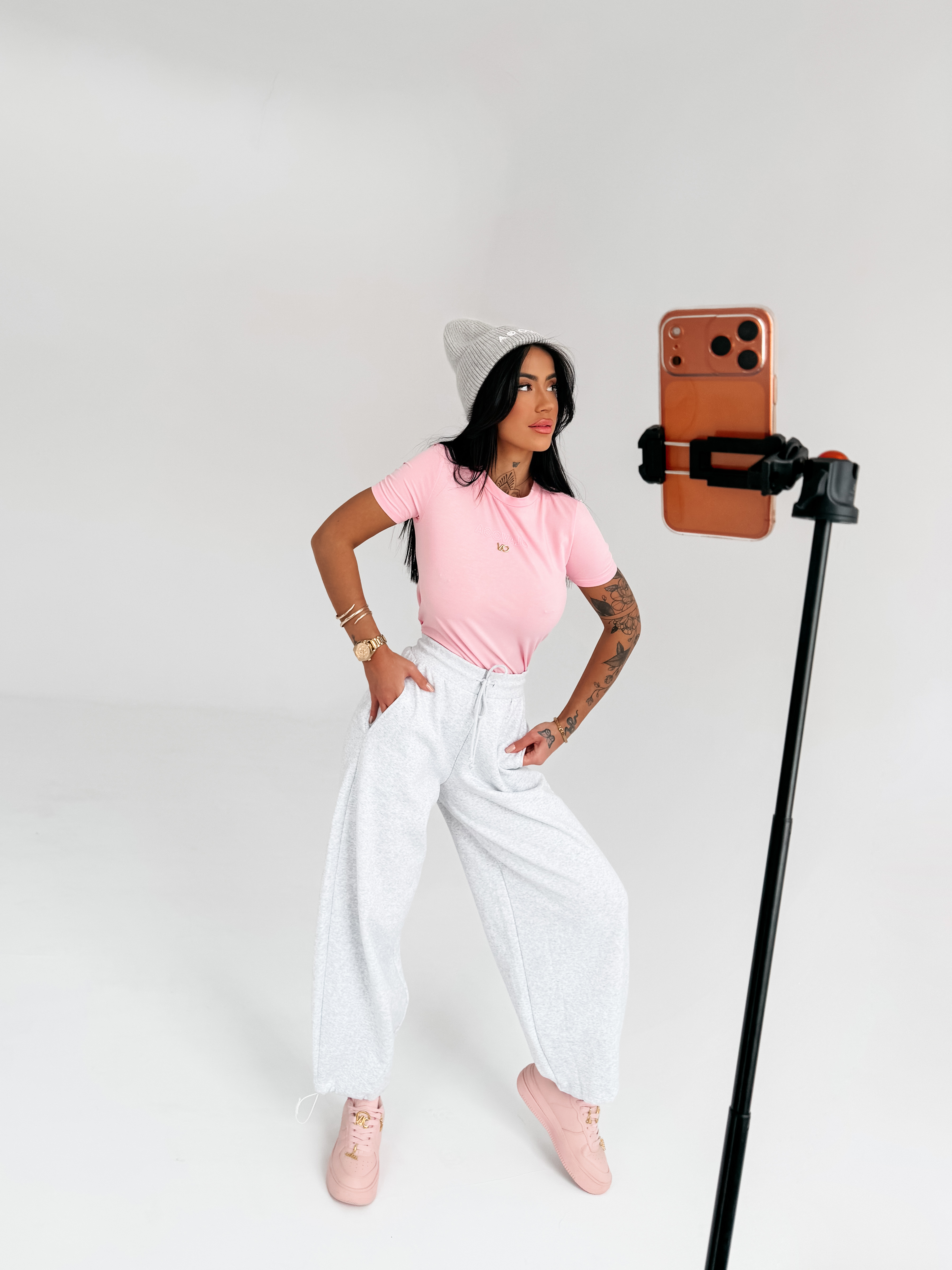 T-shirt damski OLAVOGA SIENA pudrowy róż - obrazek 3