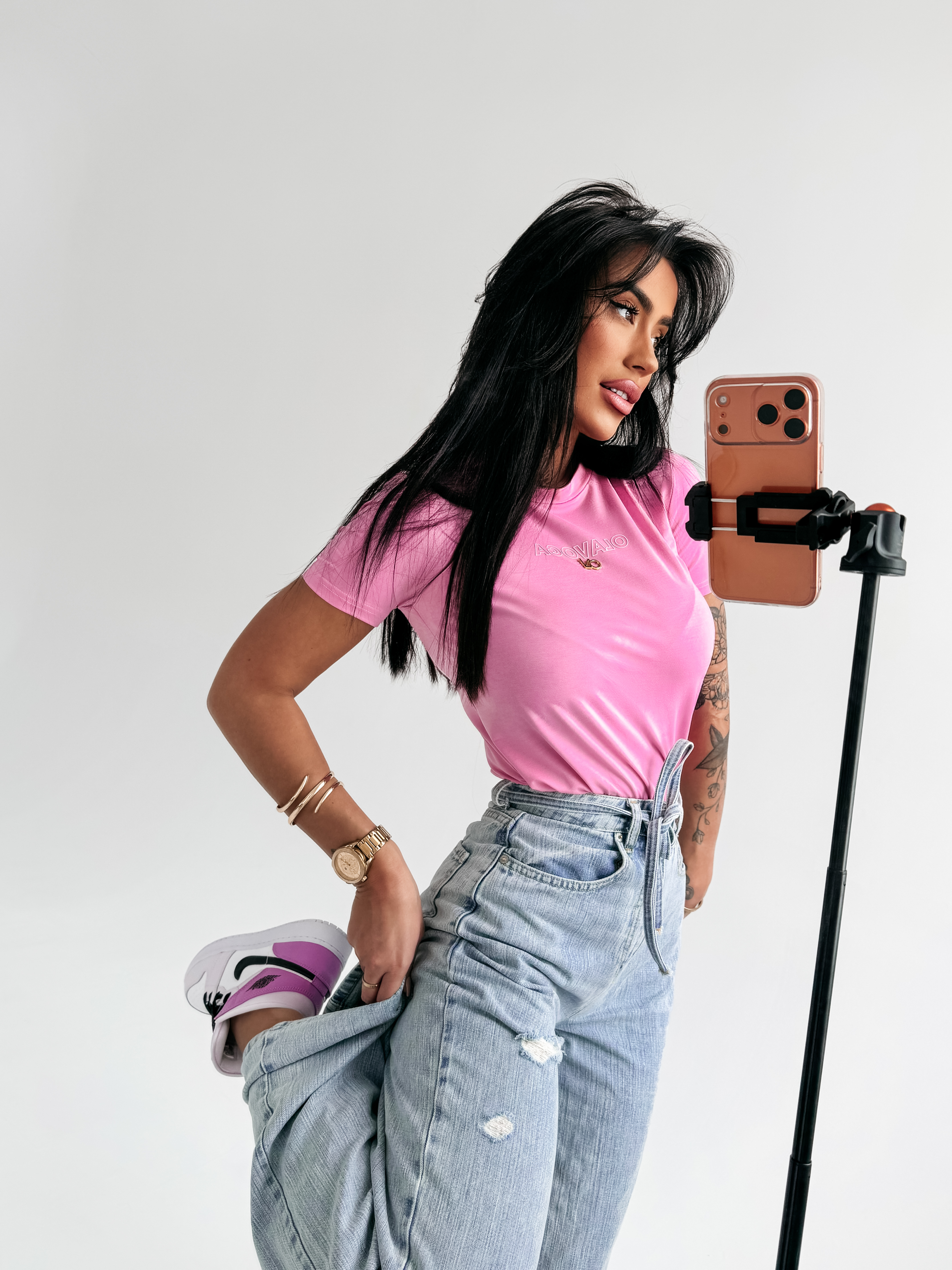 T-shirt damski OLAVOGA SIENA różowy