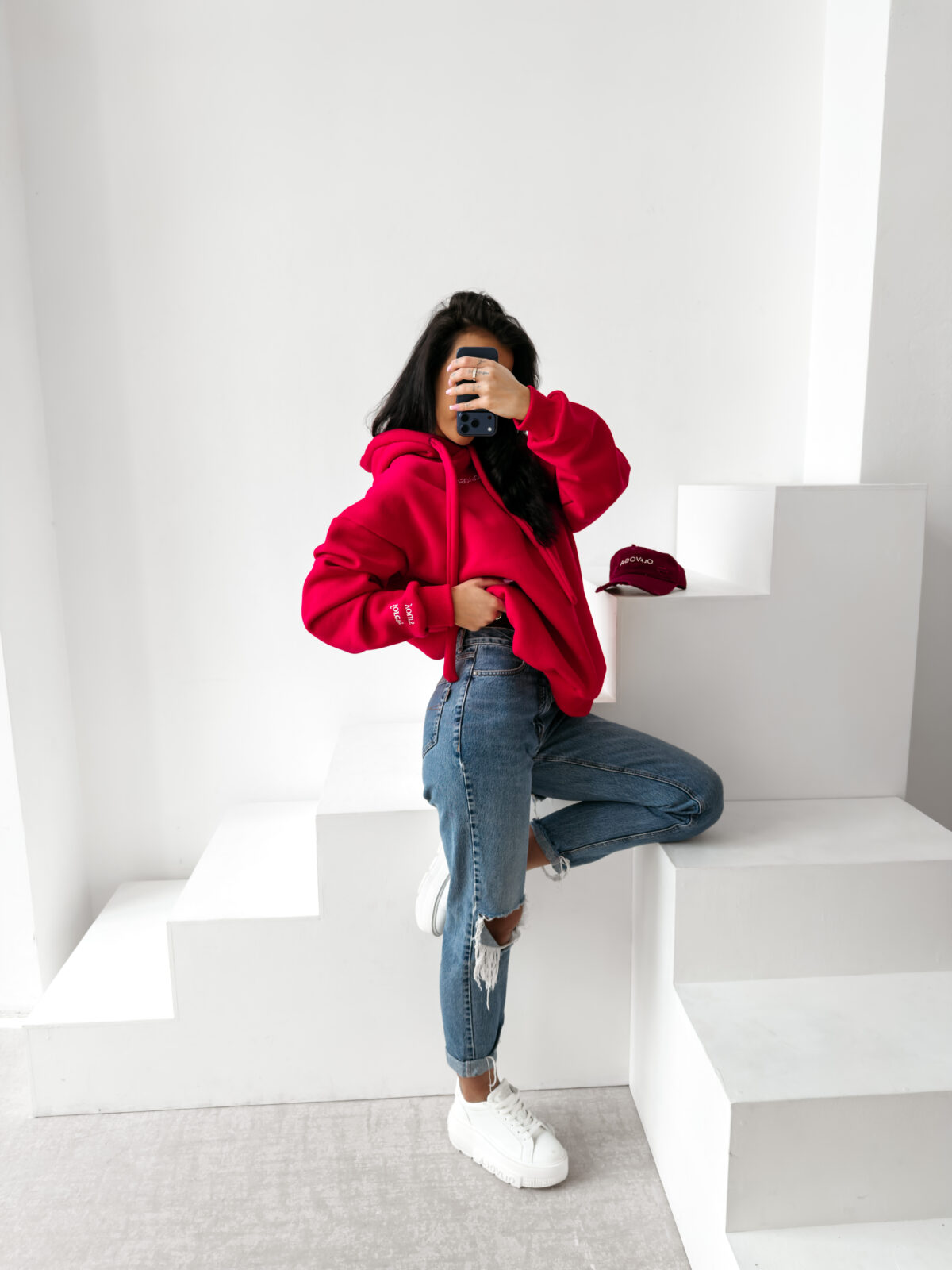 Bluza damska OLAVOGA ADORE czerwona - obrazek 9