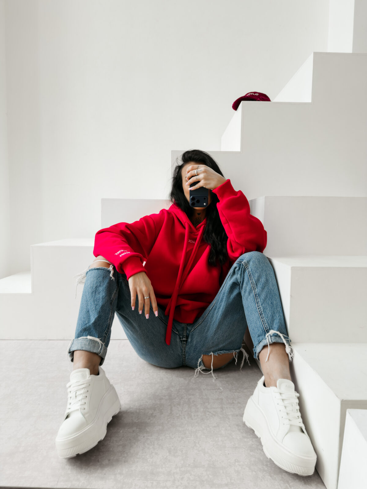 Bluza damska OLAVOGA ADORE czerwona - obrazek 11