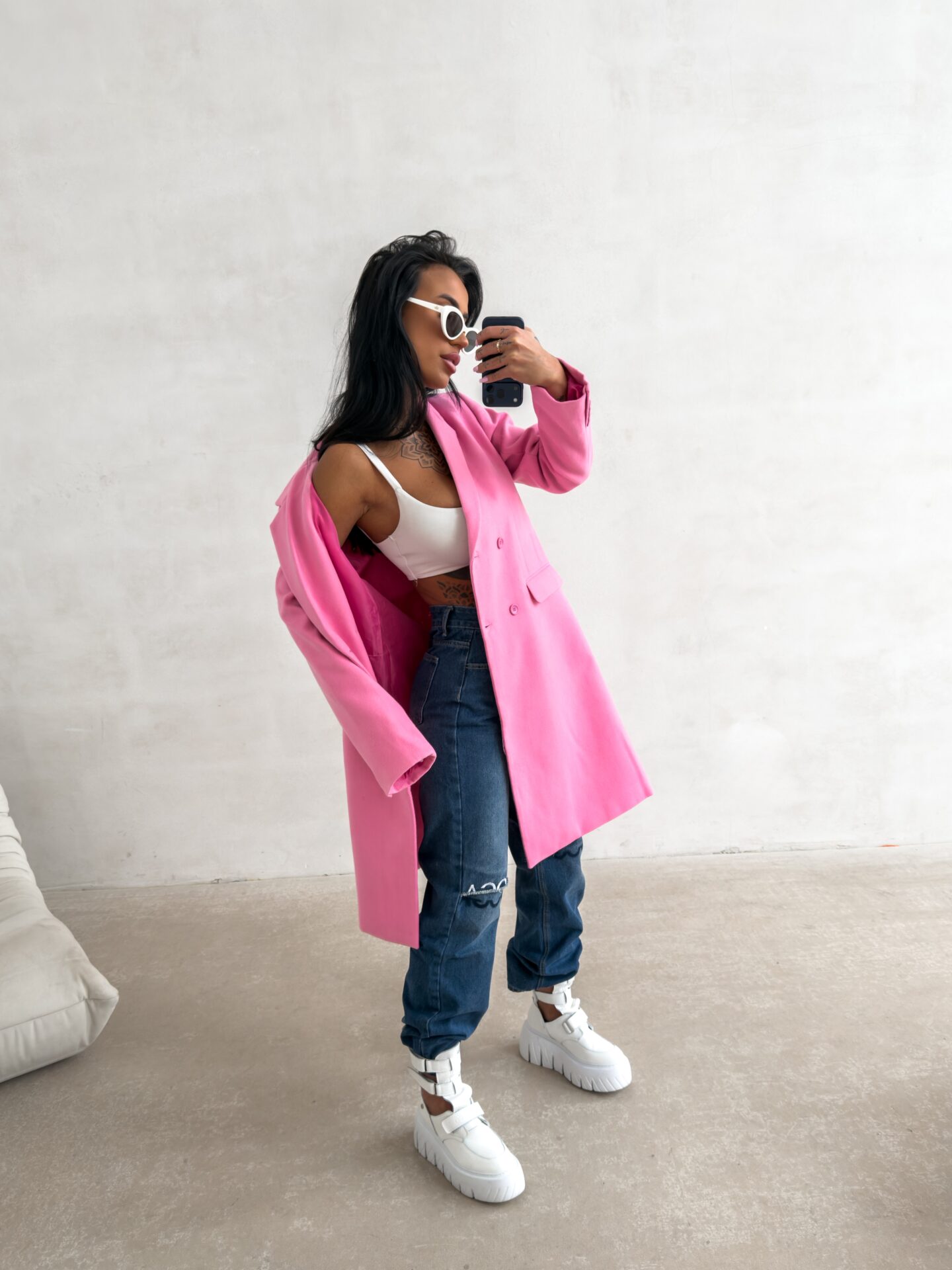 Płaszcz damski OLAVOGA FONAJ różowy